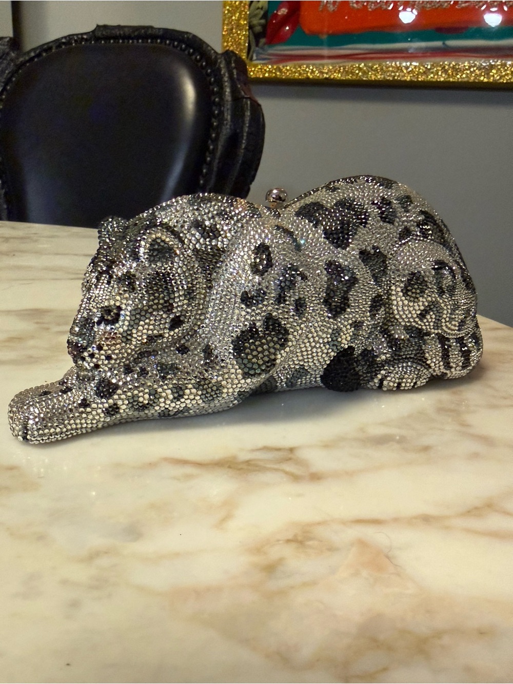 Judith Leiber Wildcat Snow Leopard
